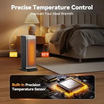 1500W Electric Space Heater with Remote Control and Timer