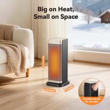 1500W Electric Space Heater with Remote Control and Timer