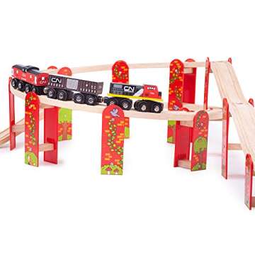 Bigjigs Rail, High Level Train Track Expansion Pack, Wooden Toys, Bigjigs Train Accessories, Wooden ...