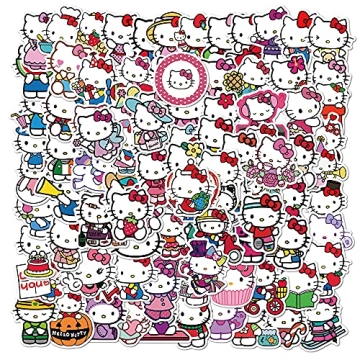 100Pcs Hello Kitty Stickers Pack for Kids Teens Waterproof Decals