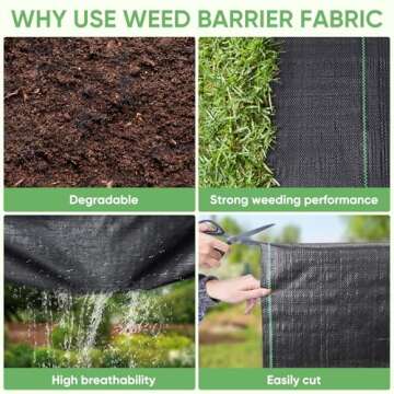 TICONN Heavy Duty Weed Barrier Fabric for Landscaping