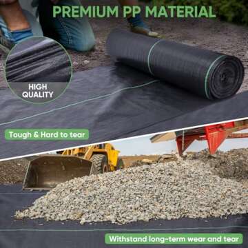 TICONN Heavy Duty Weed Barrier Fabric for Landscaping