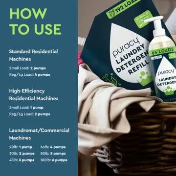 Puracy Laundry Detergent Refill - Enzyme-Powered Liquid Laundry Detergent Concentrate, Natural Laundry Detergent Seen on TikTok, Non-Toxic (Free & Clear 16 fl oz & 48 fl oz, 256 Loads)