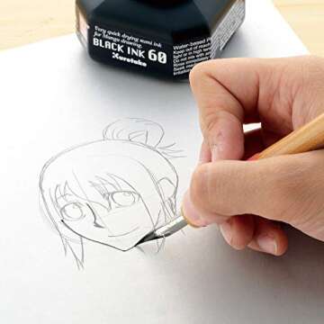 Zig Kuretake Manga Ink for Cartoonists - Quick-Dry and Versatile