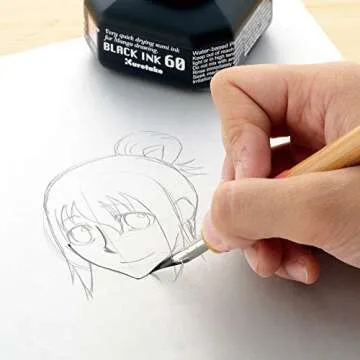 Zig Kuretake Manga Ink for Cartoonists - Quick-Dry and Versatile