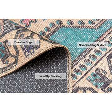 Monolia 3' x 5' Machine Washable Non-Slip Area Rug