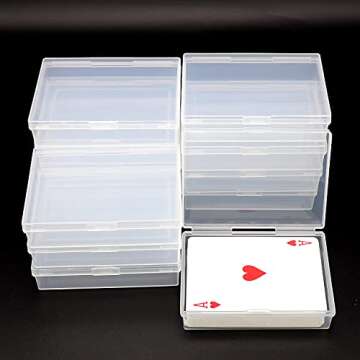 SOSOHOME 12 Pack Playing Card Deck Boxes, Empty Plastic Storage Box Fits Baseball Trading Cards, Gaming Cards, Snaps Closed