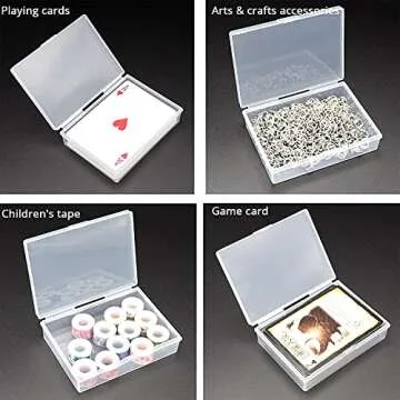 SOSOHOME 12 Pack Playing Card Deck Boxes, Empty Plastic Storage Box Fits Baseball Trading Cards, Gaming Cards, Snaps Closed