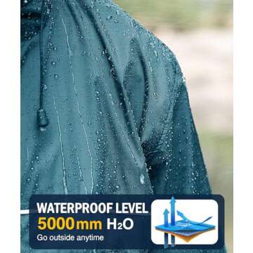 SWISSWELL Rain Jacket Men - Waterproof Windbreaker, Lightweight Hooded Raincoat for Daily Casual