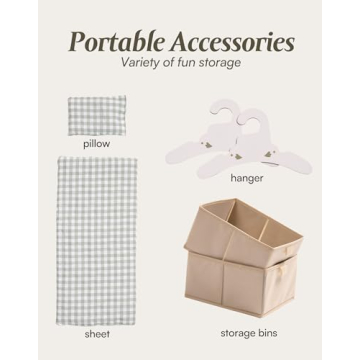 ROBOTIME Baby Doll Crib - Wooden Doll Bed with Storage