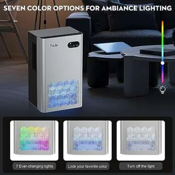 Dehumidifier, ToLife Dehumidifiers for Bedroom, 95 OZ Water Tank, (950 sq.ft) Quiet Small Dehumidifiers for Basement Home Bathroom with Auto Shut Off, 7 Colors LED Light, Silver