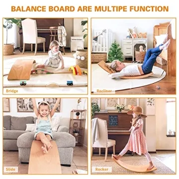 Wooden Wobble Balance Board for Kids – Enhance Balance & Imagination