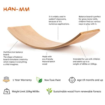 Wooden Wobble Balance Board for Kids – Enhance Balance & Imagination