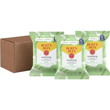 Burt's Bees Aloe Vera Face Wipes, 3-Pack for Sensitive Skin