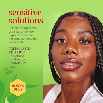 Burt's Bees Aloe Vera Face Wipes, 3-Pack for Sensitive Skin