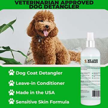 We Love Doodles Dog Detangler Spray - Leave-in Conditioner for Dogs - Dog Detangling Spray - Dematting Spray for Dogs - Tangle Remover - Made in The USA (Lavender)