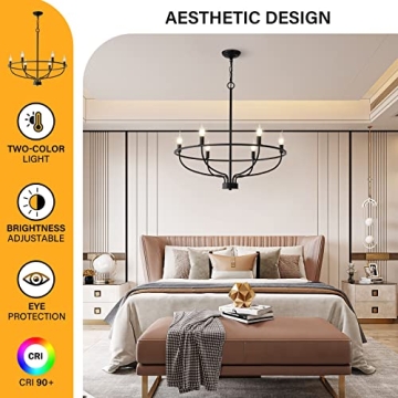 Stylish ZBMYRBZJ Modern Farmhouse Candle Chandelier