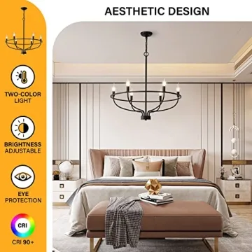 Stylish ZBMYRBZJ Modern Farmhouse Candle Chandelier