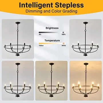 Stylish ZBMYRBZJ Modern Farmhouse Candle Chandelier