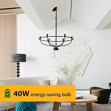 Stylish ZBMYRBZJ Modern Farmhouse Candle Chandelier