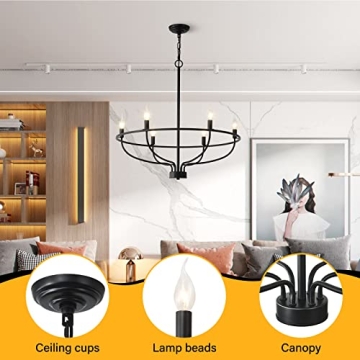 Stylish ZBMYRBZJ Modern Farmhouse Candle Chandelier
