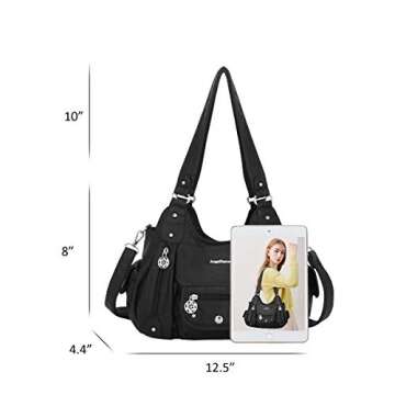 Angel Barcelo Roomy Fashion Hobo Womens Handbags Ladies Purses Satchel Shoulder Bags Tote Washed Lea...