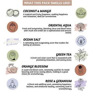 Folkulture Backflow Incense Cones for Waterfall, Set of 6 Waterfall Incense Cones Scented- Ocean Salt Green Tea Rose & Geranium Orange Blossom Coconut & Mango Oriental Aqua Insense Cones (Magic Hour)