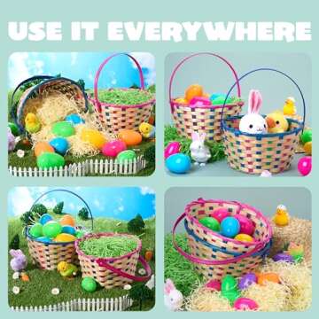 JOYIN Easter Plaid 2 Pcs Basket Set for Kids' Fun