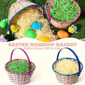 JOYIN Easter Plaid 2 Pcs Basket Set for Kids' Fun