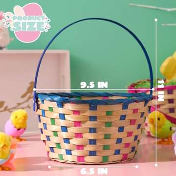 JOYIN Easter Plaid 2 Pcs Basket Set for Kids' Fun