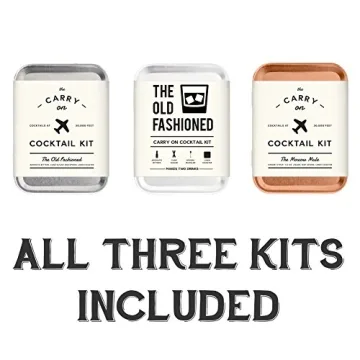 W&P Craft Cocktail Kit, Old Fashioned, Moscow Mule, Gin and Tonic, Portable Kit for Drinks on The Go, Carry On Cocktail Kit, Makes A Great Gift