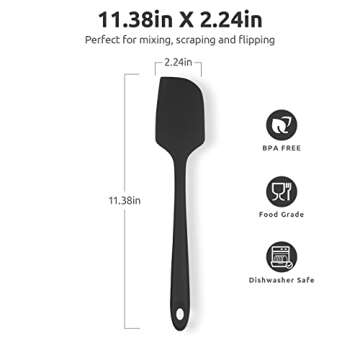 Heat Resistant Silicone Large Spatula: U-Taste 600ºF High Heat Flexible 11.38in Silicon Mixing Stir...