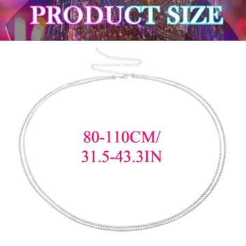 Nicute Rhinestone Waist Chain Crystal Layered Belly Chains Sparkly Summer Beach Bikini Sexy Body Jewelry for Women (Silver)