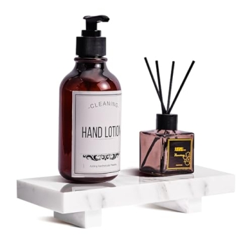 YCROJBK Natural Marble tray pedestal stand, Soap Dispenser Holder, Modern Marble Riser For Decor Dis...