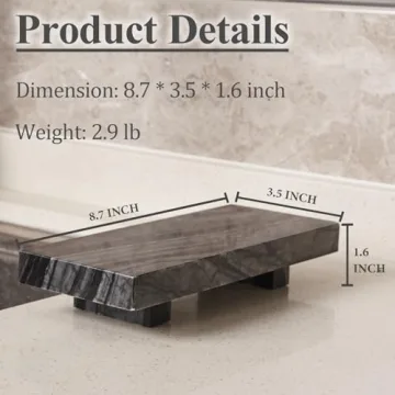 YCROJBK Natural Marble tray pedestal stand, Soap Dispenser Holder, Modern Marble Riser For Decor Display, Marble Soap Pedestal For Bathroom, Kitchen, Home Decor (Glorious White)