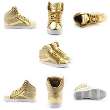 Pastry Women's Pop Tart Glitter Sneakers, Gold, 6.5