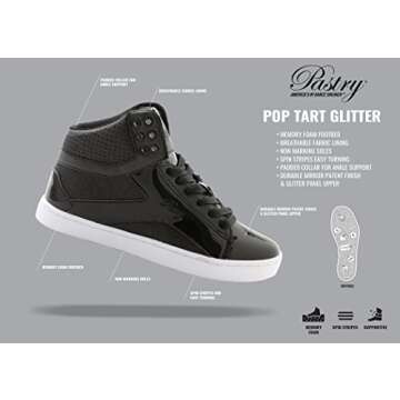 Pastry Women's Pop Tart Glitter Sneakers, Gold, 6.5