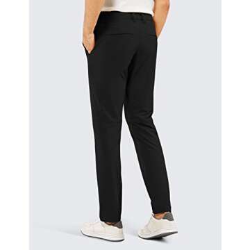 CRZ YOGA Men's Stretch Golf Pants - 31" Slim Fit Stretch Waterproof Outdoor Thick Golf Work Pant wit...