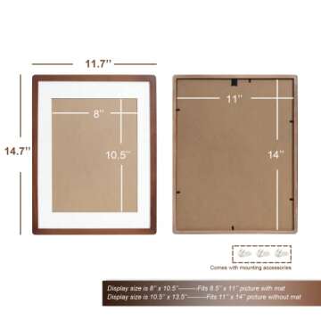 TRAHOME 11x14 Picture Frame-Brown-meiyong