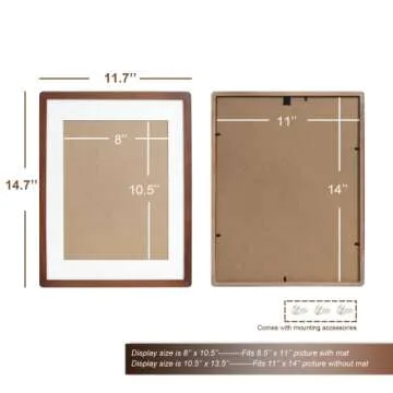 TRAHOME 11x14 Picture Frame-Brown-meiyong