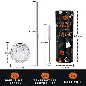 Spooky Halloween Tumbler - Fun Travel Cup with Lid and Straw