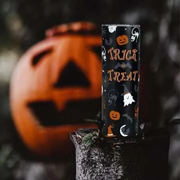 Spooky Halloween Tumbler - Fun Travel Cup with Lid and Straw