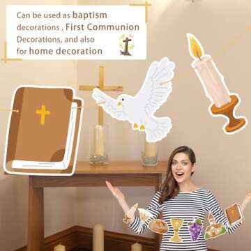 Yeaqee First Holy Communion Banner for Celebrations