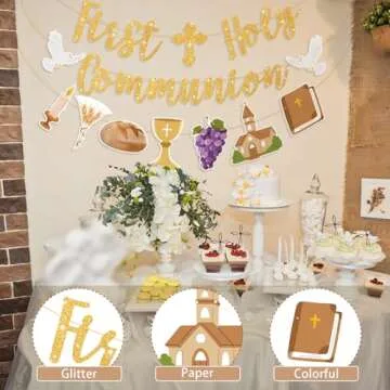 Yeaqee First Holy Communion Banner for Celebrations