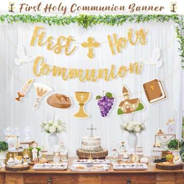 Yeaqee First Holy Communion Banner for Celebrations