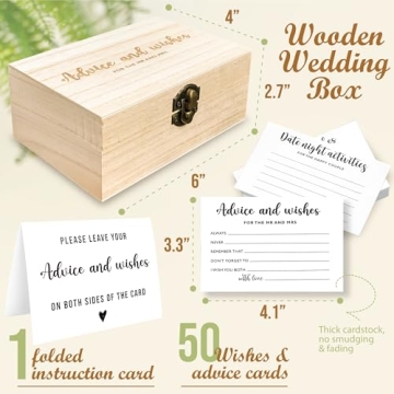 STOFINITY Wedding Advice Cards and Box for Bridal Showers
