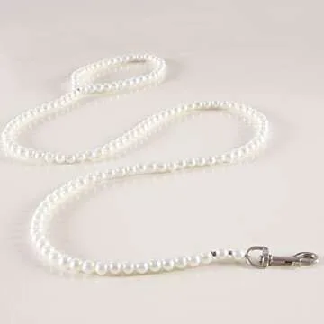 Cdycam Custom Pearls Beaded Pet Dog Leash 4ft