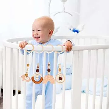 Wooden Baby Gym Hanging Toys for Newborns and Infants