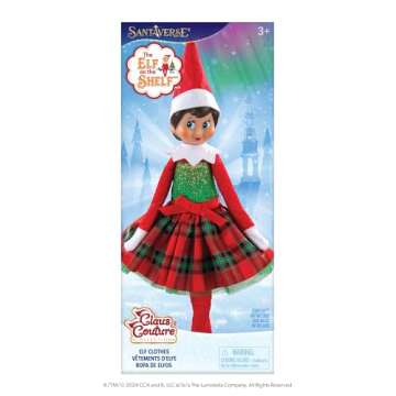 The Elf on the Shelf Claus Couture Gifts and Glamour Party Dress for Your Scout Elf - Includes Timel...
