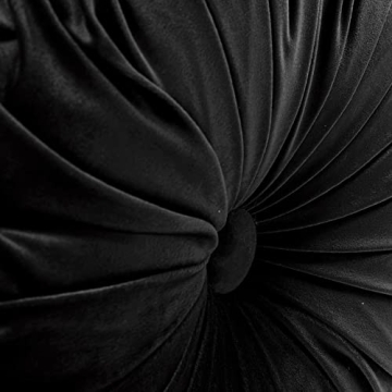 Lush Decor Round Pleated Soft Velvet Throw Pillow 15 Inches